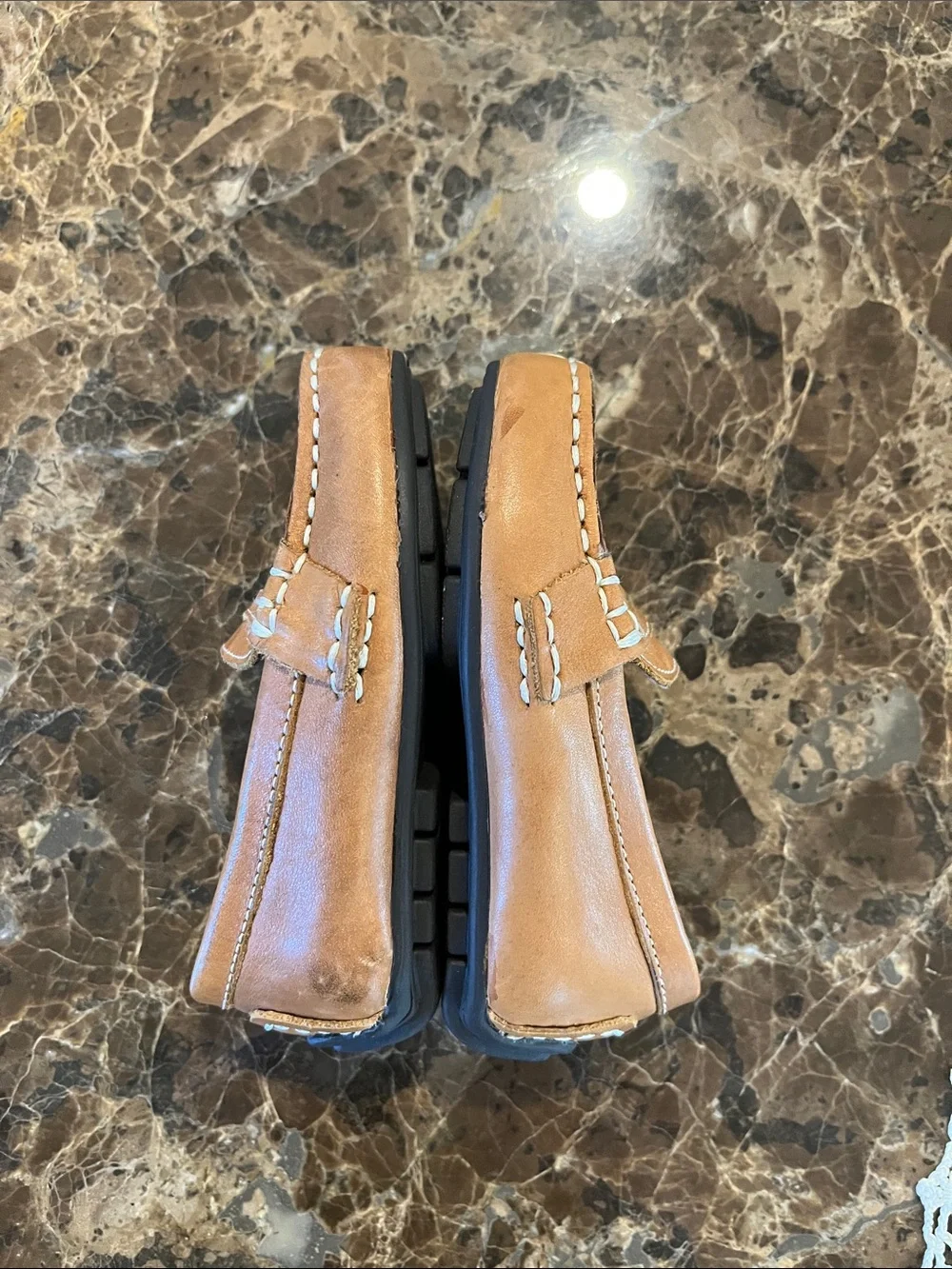 Polo Ralph Lauren Toddler Telly Tan Leather Penny Loafers size 4.5 Unisex